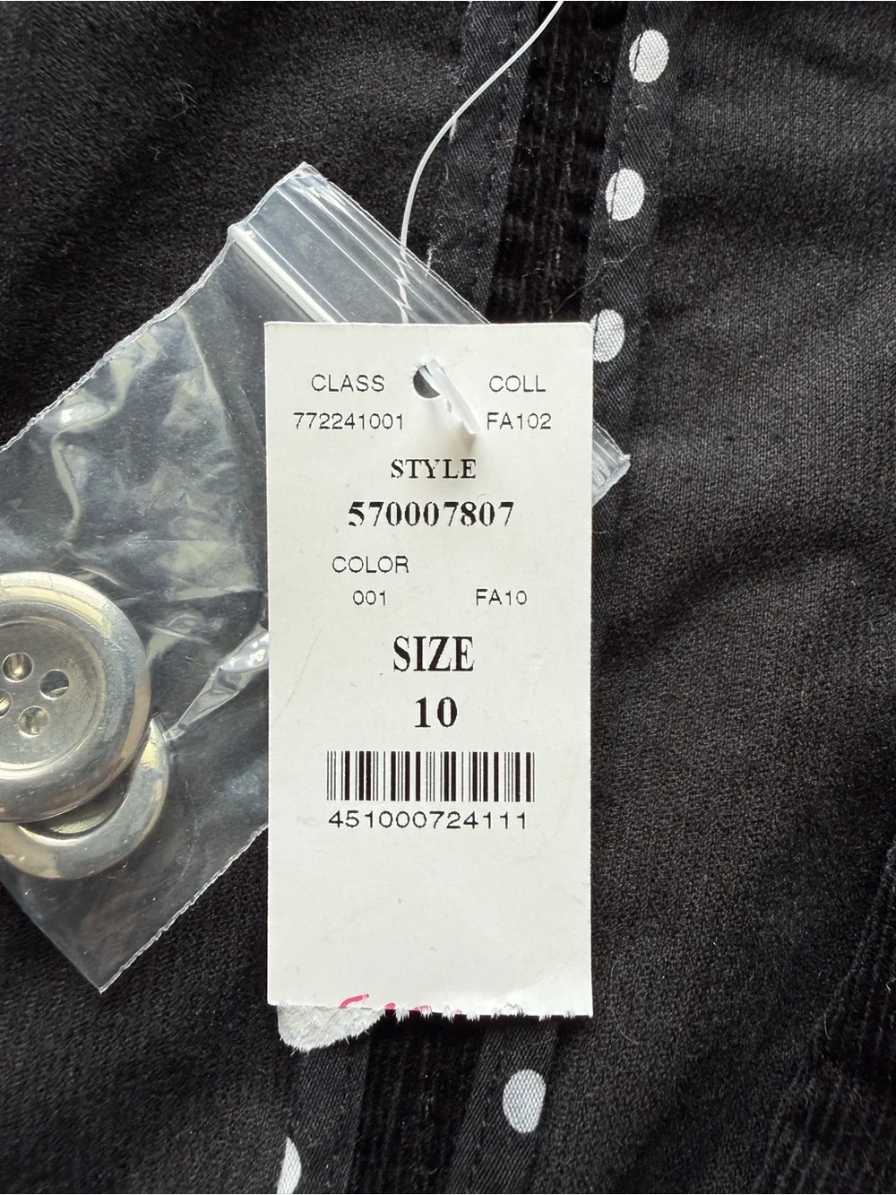White House Black Market WHBM Black Corduroy Jacket Cropped Women 10 NEW 2012 - Picture 3 of 3